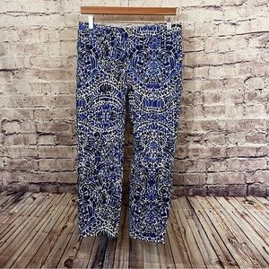Lilly Pulitzer Blue Kelly Taverna Tile Print Ankle Pants